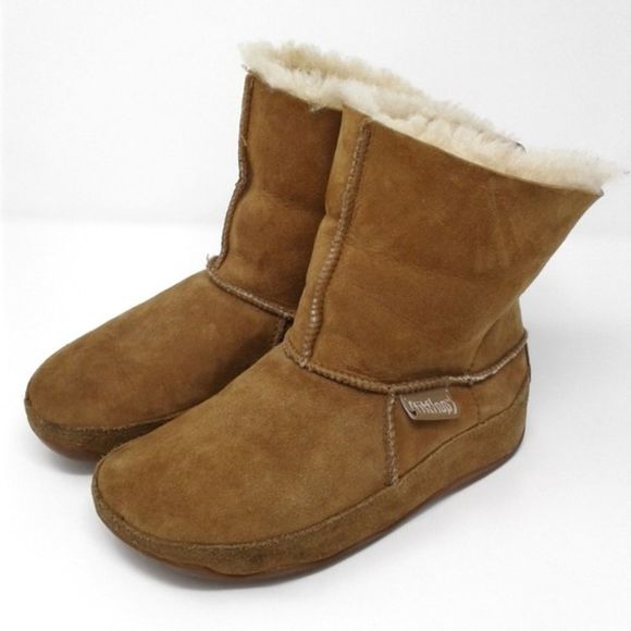 Fitflop Shoes | Fitflop Tan Suede Mukluks Short Boots | Color: Brown/Tan | Size: 6 | Sydroch's Closet